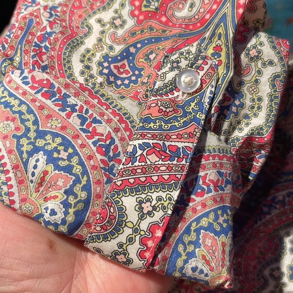 Talbot’s Classic Cotton Button Front Shirt-
SPLENDID PAISLEY PRINT IN XL - Picture 10 of 12